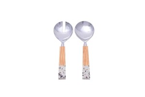 Trending Style <b>Salad</b> Servers Set With Wooden Handles And Blue Dipped Ends Stainless Steel <b>Salad</b> <b>Tools</b> For Serving <b>Tools</b> - Product Image 2