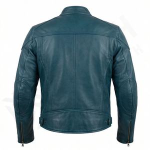 Veste en cuir pour homme NAI-0498C, style motard rétro, vêtement de protection, couleur personnalisable, vente en gros. - Product Image 2