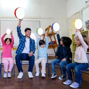 Colorful Wooden Oak <b>Drums</b> With Genuine Cowhide Skins & Wooden Mallets Set For Kids Music Play Wooden <b>Drums</b> for Marching Bands - Product Image 2