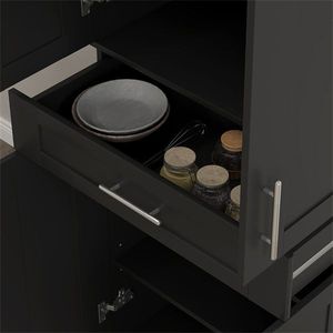 Mobile da Cucina Moderno con Finitura Lucida, Piano in Granito Artificiale, Stile Naturale, Arredamento Cucina per Appartamenti - Product Image 4