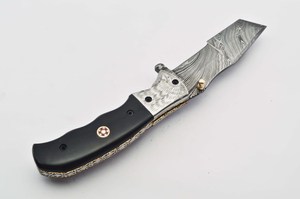 Navaja Plegable Multiusos con Hoja de Acero de 20.8cm, Punta de Gota, Perilla de Pulgar, Mango de Madera, Diseño Artístico, 0.5mm, 6.7in de Longitud Total, Afilada - Product Image 3