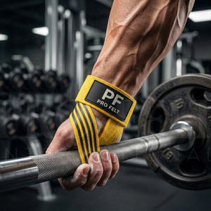 Sangles en cuir suédé à forte adhérence pour la musculation, l'haltérophilie, l'entraînement en salle de sport, soutien des poignets, sangles de couleur personnalisée - Product Image 4