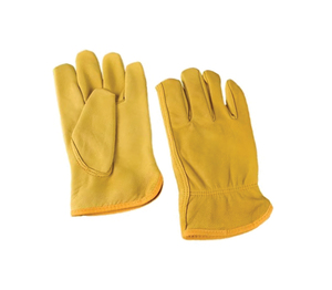 EN420 Certified Leather Driver Safety Gloves Elastic Wristlet Durable Abrasion Resistant Fire <b>Proof</b> Anti-Impact Level 3 <b>10</b> Inch - Product Image 1