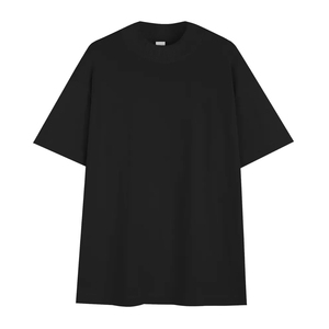 Casual Vintage Men's T-shirt 260g Heavyweight 100%Cotton Wide Rib Small Neckline Loose Large <b>Dropped</b> Shoulders Short Front - Product Image 1