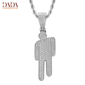 Collier pendentif robot entièrement serti de diamants avec chaîne en corde, bijoux personnalisés hip-hop pour hommes - Product Image 2