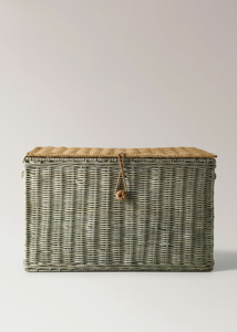 Handwoven Rattan Basket With Lid <b>Large</b> Home Organization Basket Decorative Display Storage <b>Bin</b> - Product Image 3