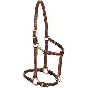 Cabestros de Cuero para Caballo Estilo Western con Logotipo Personalizado, Refuerzos Resistentes, Banda Nasal Cosida y Acolchada, y Cierre de Broche en el Cuello - Product Image 3
