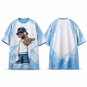 T-shirts décontractés de style urbain, écologiques, vintage, streetwear, imprimés DTF, surdimensionnés, pour la gym, en tissu épais - Product Image 1