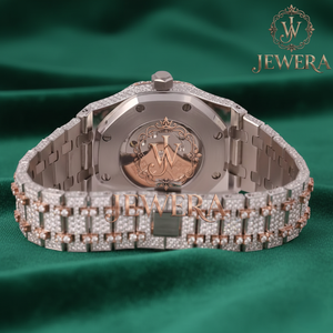 Reloj Mossinate de Acero Inoxidable de Alta Calidad con Diamantes Dorados y Plateados, Resistente al Agua, Elegante y Cómodo para Toda Ocasión - Product Image 5
