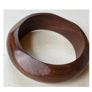 Brazalete y pulsera de madera de diseño NATURAL, pulseras de madera de tamaño personalizado, brazalete de madera hecho a mano con flores - Product Image 5