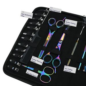 Kit de coiffure et d'extension capillaire personnalisé avec pinces à sertir pour perles plates, outil à boucle, ciseaux de barbier, ciseaux à effiler, peigne à queue - Product Image 4