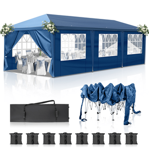 10x30ft Portable Instant Outdoor Pop up <b>Canopy</b> <b>Tent</b> with 8 Sidewalls for Wedding Party Birthday & Graduation Events - Product Image 1