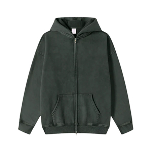 Breathable Embroidered Plain Dyed Winter Wear Men's Zipper Hoodies Unique Style Winter Men Zipper Hoodies with Customized Logo - Product Image 1