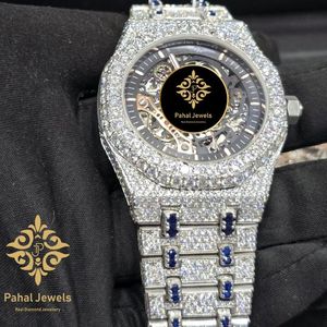 Montre mécanique incrustée de diamants, cadran squelette, bracelet, montre-bracelet, bijoux de luxe, cadeau - Product Image 5