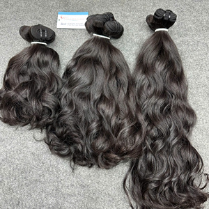 Tissage de cheveux vietnamiens bruts, ondulés naturels, double épaisseur, cuticules alignées, prix d'usine, coupés à partir de cheveux 100% naturels non traités - Product Image 3