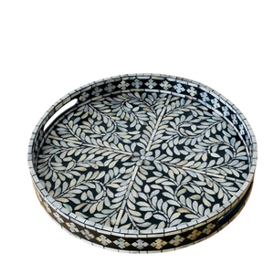 Bandeja de Servir Cuadrada de Madera y Metal con Perlas, Plato Decorativo para Alimentos, Plato Pequeño Ecológico para Aperitivos y Vajilla - Product Image 2