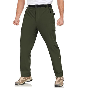 Pantalones de Pesca Personalizados para Hombre, Color Verde Oliva, de Secado Rápido, para Senderismo, con Bolsillos Laterales, Cintura Elástica Ligera, Ropa Casual - Product Image 1