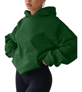Nouveau design, service OEM, sweat-shirt à capuche ample décontracté pour femmes, couleur unie, confortable, fabriqué en usine au Bangladesh, meilleur prix - Product Image 2
