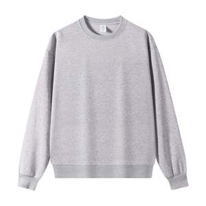 Solid-Color Heavyweight 320g Cotton Blend Oversized Crewneck <b>Sweatshirt</b> for <b>Men</b> Women Autumn Retro <b>White</b> Anti-Pilling Versatile - Product Image 6