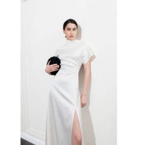 Vestidos Casuales Modernos Ecológicos AVA, Vestido Asimétrico, Nuevo Diseño Asimétrico con Manga Corta, Vestidos Largos Casuales de Verano para Mujer - Product Image 2