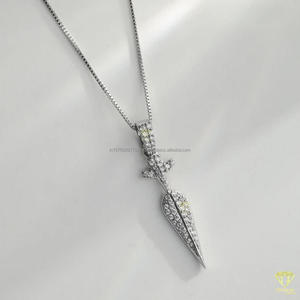 High Quality Faith Jewelry Pendant With Brilliant Moissanite Stone Detail And Luxury Hip Hop Finish - Product Image 5