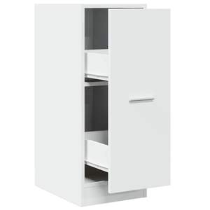 Armoire d'apothicaire en bois d'ingénierie blanc 11,8 x 16,1 x 30,5 po pour salon - Product Image 2