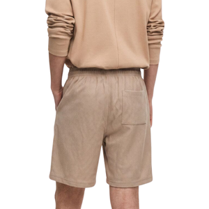 Mens Textured Polyester/<b>Nylon</b> Knit Knee Sweat <b>Shorts</b> Elastic Waist Drawstring Breathable Casual Lounge Gym Training Summer - Product Image 3