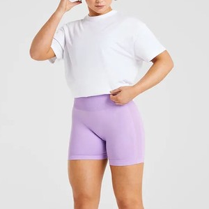 Camiseta de Cuello Redondo para Mujer, Color Blanco Sólido, Corte Holgado, Informal, Tejido de Punto Transpirable, Manga Corta, para Todas las Temporadas, para Gimnasio - Product Image 4