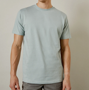 T-shirt en coton pour homme, manches courtes, col rond, coupe classique, jersey tricoté, couleur unie - Product Image 5