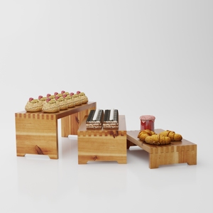 Acacia Wood Display Stand Cup Cake Organizer Catering Riser Hotel Restaurant <b>Buffet</b> Food <b>Tray</b> Tiered Shelf Warming Equipment - Product Image 6