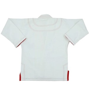 Kimono de karaté blanc avec bordure rouge, 100% coton, coupe classique, respirant, unisexe adulte, vêtements d'arts martiaux - Product Image 5