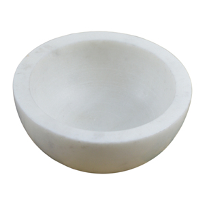 Bol en marbre de forme parfaitement arrondie avec finition de couleur naturelle, bol en pierre pour moudre les épices ou les médicaments - Product Image 5