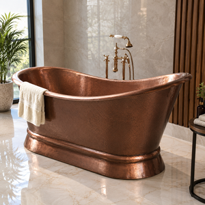 Baignoire ovale/courbe autoportante en cuivre martelé fait main Daystar Trade, durable |   Baignoire de Luxe Vintage Écologique pour Spa - Product Image 3