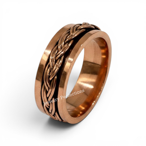 Wholesale Pure <b>Copper</b> Bohemian Spinner Rings Healing Rings Fashionable Women's Meditation <b>Band</b> Trendy Anxiety Relief gifts - Product Image 1
