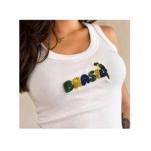 Attractive Supplier <b>Beaded</b> Embroidery Handmade Vintage Engagement <b>Silver</b> Plated Heart-Shaped Unisex T-Shirt Fashion Daily Use - Product Image 1