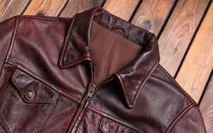Genuine Cowhide Leather Stand Collar Hooded Vintage <b>Jacket</b> for <b>Men</b> Autumn Thick Overcoat Multi-Pockets - Product Image 3