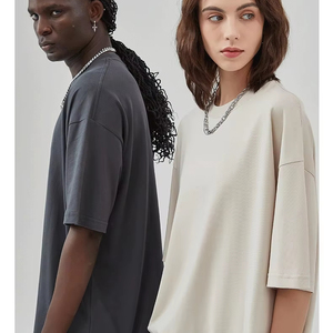 T-shirt personnalisé en coton épais 100% uni, unisexe, coupe ample, col rond, tissu tricoté 240g, décontracté, respirant, séchage rapide - Product Image 4