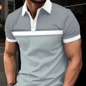 Camiseta polo antiarrugas estilo golf para hombre, personalizable, informal, de manga corta, para verano. - Product Image 1
