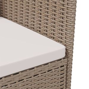 Ensemble de 2 chaises de jardin en polyrotin beige avec structure en acier thermolaqué, mobilier d'extérieur durable - Product Image 6