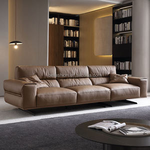 Hiện Đại Ý Thiết Kế Chính Hãng Sofa Da 3 Chỗ Ngồi Ghế Với Kim Loại Cơ Sở Cho Phòng Khách Cao Cuối Biệt Thự Đồ Nội Thất - Product Image 3