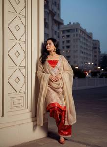 Conjunto de Salwar Kameez Bordado de Diseñador para Mujer con Dupatta de Organza – Traje Étnico Indio para Fiestas - Product Image 2