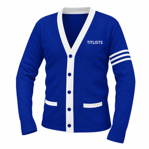 Concevez vos propres pulls à col en V de haute qualité pour les sororités, les fraternités, les écoles, les collèges, les universités, avec logos, cardigans tricotés - Product Image 1