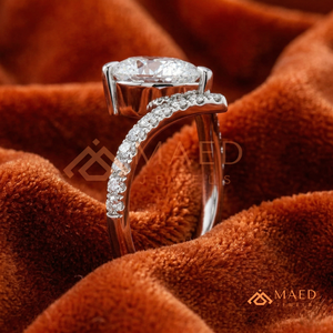 Luxury Pear Cut Diamond Engagement <b>Ring</b> for Women 925 Sterling Silver V Shape <b>Split</b> Shank Pave Setting Bridal <b>Ring</b> - Product Image 3