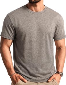 Camiseta de Manga Corta para Hombre, Cuello Redondo, Algodón Premium, Corte Ajustado, Ecológica, Cómoda, Transpirable y Suave al Tacto, Venta al Por Mayor - Product Image 1