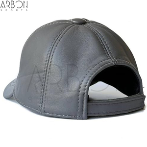 Unisex High Quality Waterproof Wholesale <b>Plain</b> Factory Rate Premium Custom Logo Grey Leather <b>Baseball</b> <b>Caps</b> For Adult Wear - Product Image 5