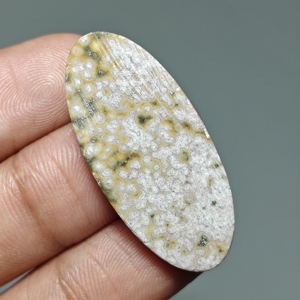 Natürlicher Ozeanjaspis Cabochon |   Ovaler Jaspis-Edelstein zum Verarbeiten |   36x16x5 mm. |   23 Karat. |   E373 - Product Image 5