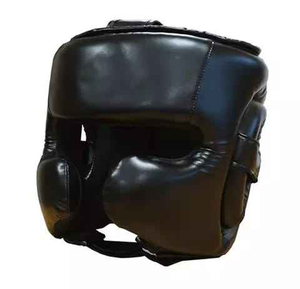 Protector de Cabeza para Boxeo, Cuero PU Negro, Seguro, Ajustable, Cierre de Velcro, Unisex, Casco Deportivo para Adultos - Product Image 1