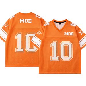 Maillot de football américain respirant en maille tendance, uniforme d'équipe personnalisé, polyester 360 GSM, col en V, fabricant OEM en gros - Product Image 1