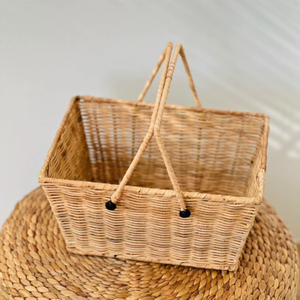 Cesta de Almacenamiento de Mimbre Ecológica con Forro de Algodón Extraíble, Forma Rectangular, para Regalos y Decoración del Hogar, Vietnam - Product Image 2