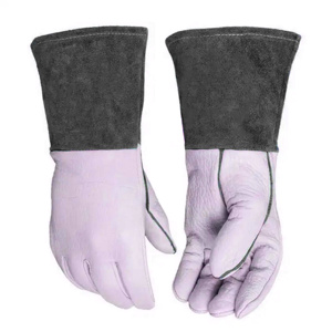 Gants de soudage TIG en cuir de chèvre et de vache pleine fleur, certifiés CE, résistants aux coupures et à l'abrasion, pour la lutte contre les incendies - Product Image 3